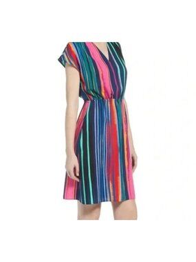 Halogen multi-color dress sleeveless casual v-neck aline lightweight